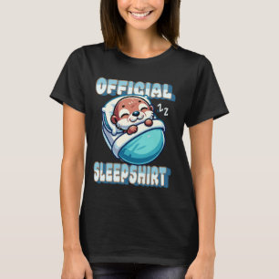Schattige Otter Slaapkussen Officiële Slaap Shirt 