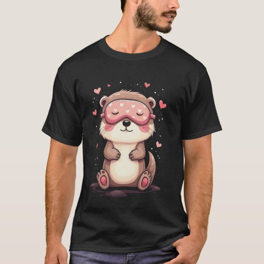 Schattige otter slaapmotief t-shirt (Voorkant)