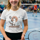 Schattige Otter Speelt Badminton Tri-Blend Shirt