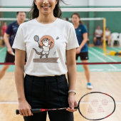 Schattige Otter Speelt Badminton Tri-Blend Shirt