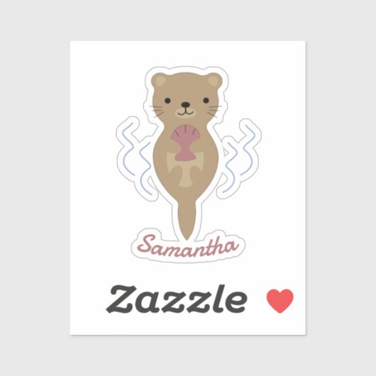 Schattige Otter Square Sticker (Vel)
