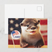 Schattige otter stemming patriottisch briefkaart (Voorkant / Achterkant)