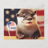 Schattige otter stemming patriottisch briefkaart (Voorkant)