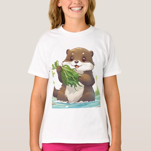 Schattige otter t-shirt (Voorkant)