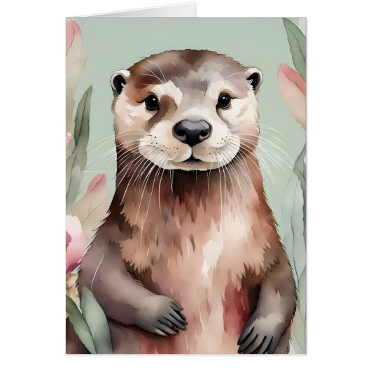 Schattige Otter Waterverf (Voorkant)
