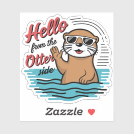 Schattige Otter Woordgrap Groet Van De Otter Kant Sticker