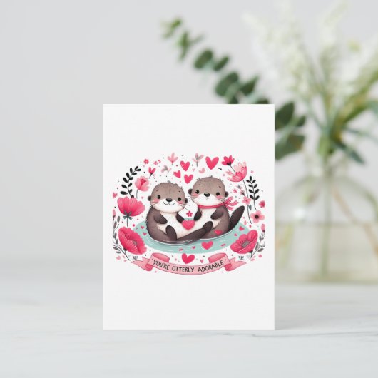 Schattige Otter woordspeling Briefkaart (Staand voorkant)