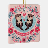 Schattige Otter woordspeling Keramisch Ornament (Rechts)