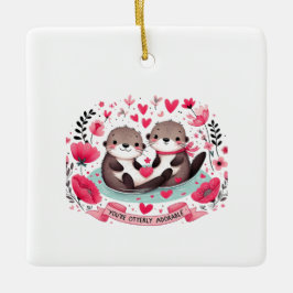 Schattige Otter woordspeling Keramisch Ornament