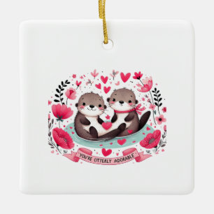 Schattige Otter woordspeling Keramisch Ornament