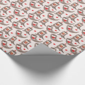 Schattige ottercadeau Red Heart Kids Verjaardag Cadeaupapier (Hoek)