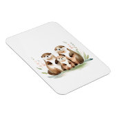 Schattige otterfamilie met bloemen magneet (Rechterzijde)