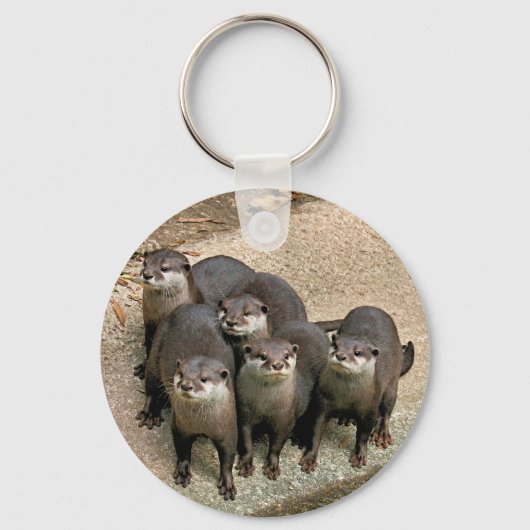 Schattige otterfamilie sleutelhanger (Voorkant)