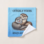 Schattige: Ottering Yours Always en Furever Bad Handdoek (Wasdoekje)
