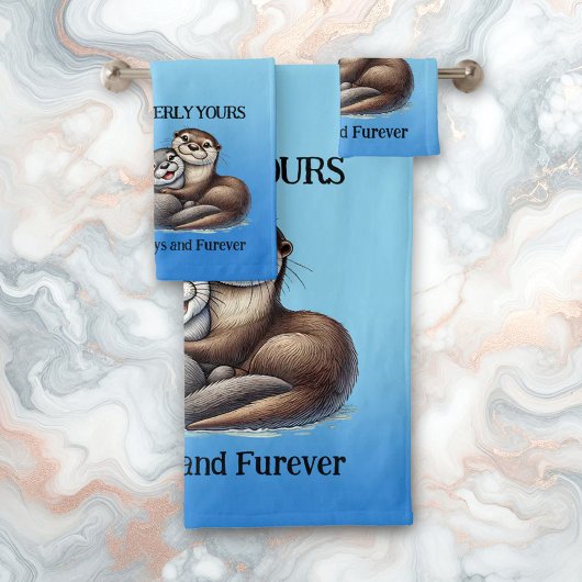 Schattige: Ottering Yours Always en Furever Bad Handdoek