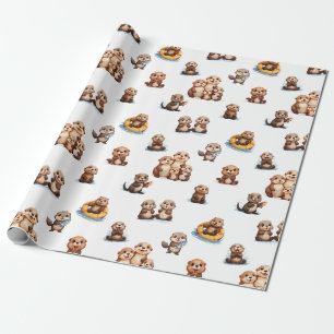 Schattige otters! cadeaupapier