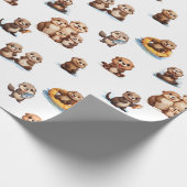 Schattige otters! cadeaupapier (Hoek)