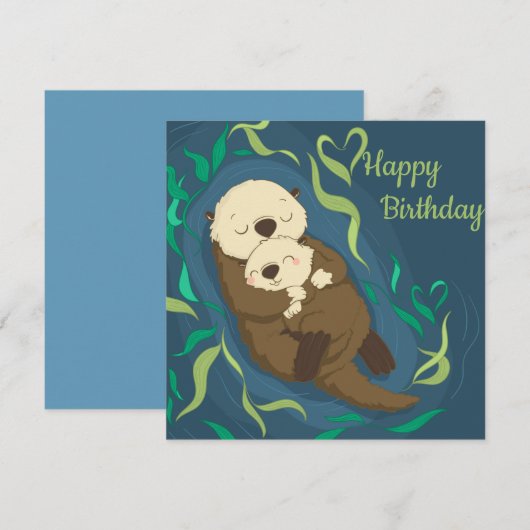 Schattige otters feestdagenkaart (Voorkant / Achterkant)