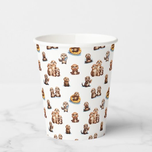 Schattige otters! papieren bekers (Links)