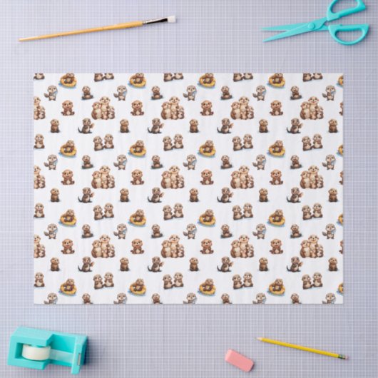 Schattige otters! tissuepapier (Craft)