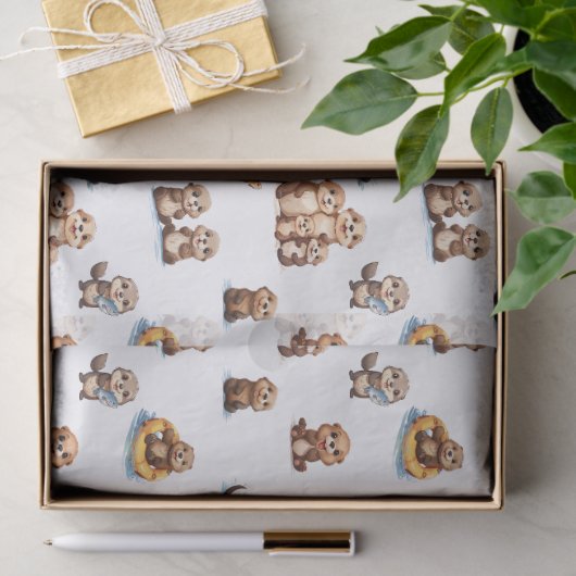 Schattige otters! tissuepapier (Geschenk)