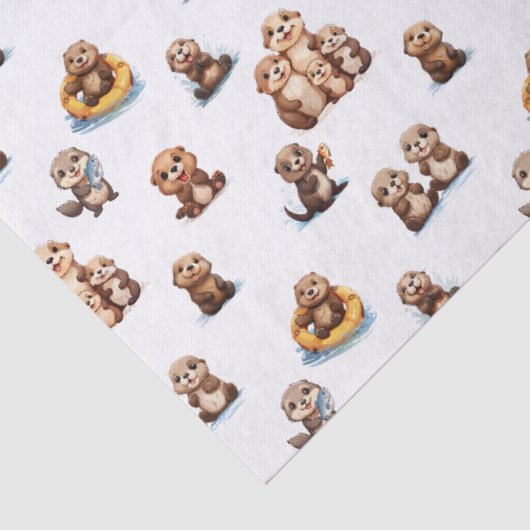 Schattige otters! tissuepapier (Detail)