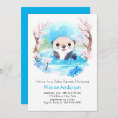 Schattige Otter's Wildflower Paradise Boy Baby sho Kaart (Voorkant / Achterkant)