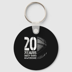Schattige Oude 20 20ste Speler Basketbal Basketbal Sleutelhanger