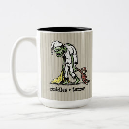 Schattige Oude Man Zombie Sock Monkey Speelgoed Gr Tweekleurige Koffiemok