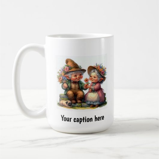 Schattige oude Munchkins in kleding Koffiemok (Links)