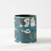 Schattige Oudengels Herdershond Patroon, Hondenlie Mok (Midden)