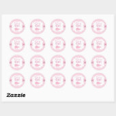 Schattige Ouder & Baby Walvis Roze Ronde Sticker (Vel)