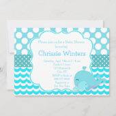 Schattige Ouder & Baby Whale Blue Boy Baby shower Kaart (Voorkant)