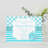 Schattige Ouder & Baby Whale Blue Boy Baby shower Kaart (Staand voorkant)