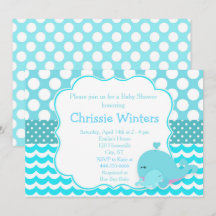 Schattige Ouder & Baby Whale Blue Boy Baby shower