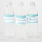 Schattige Ouder & Baby Whale Blue Boy Waterfles Etiket (Flessen)