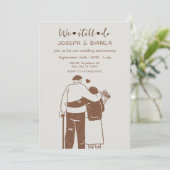 Schattige ouder koppel illustratie trouwdag kaart (Staand voorkant)