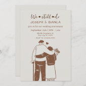 Schattige ouder koppel illustratie trouwdag kaart (Voorkant / Achterkant)