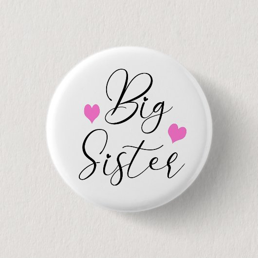 Schattige Oudere Zus Ronde Button 3,2 Cm (Voorkant)