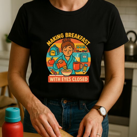 Schattige ouderlijk Shirt; ontbijtogen gesloten ma T-shirt