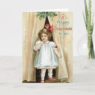 Schattige ouderwetse kerst Kaart