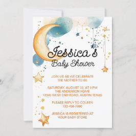 Schattige Over De Maan Baby Shower Kaart