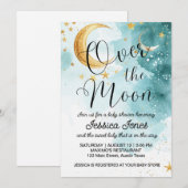 Schattige Over De Maan Baby Shower Kaart (Voorkant / Achterkant)