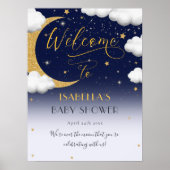 Schattige Over the Moon Baby shower Welkom Poster (Voorkant)
