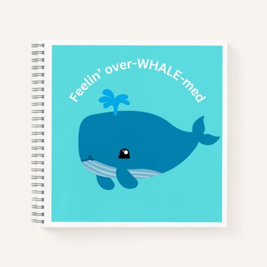 Schattige Overweldigde Walvis Notitieboek (Voorkant)