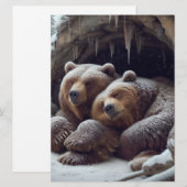 Schattige overwinterende winterberen feestdagenkaart (Voorkant / Achterkant)