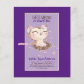Schattige OWL Baby shower Girls of Boys Invitation (Voorkant)