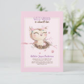 Schattige OWL Baby shower Girls of Boys Invitation (Staand voorkant)