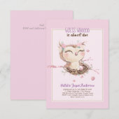 Schattige OWL Baby shower Girls of Boys Invitation (Voorkant / Achterkant)