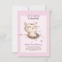 Schattige OWL Baby shower Girls of Boys Invitation